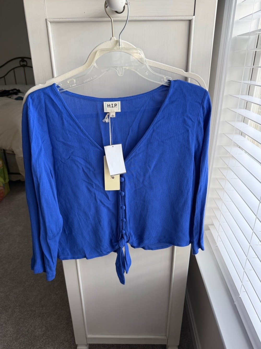 H.I.P Blue Button-Down Women's Top